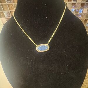 Kendra Scott Gold Necklace with Blue Pendant